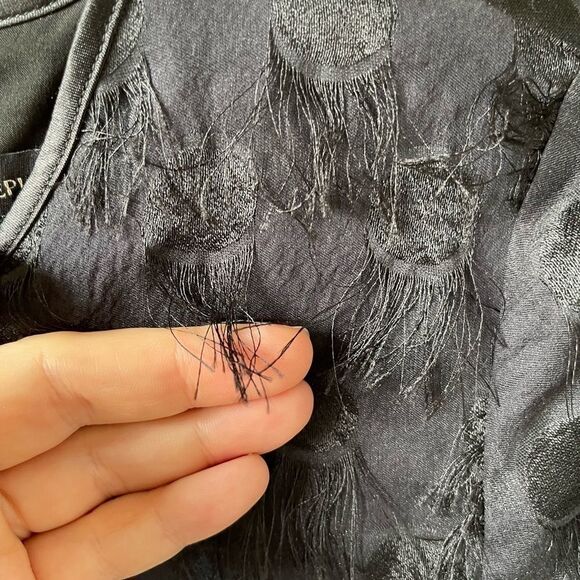 Banana REPUBLIC EYELASH DOT SHORT SLEEVE SHIFT DRESS NAVY BLUE/BLACK - Picture 12 of 13